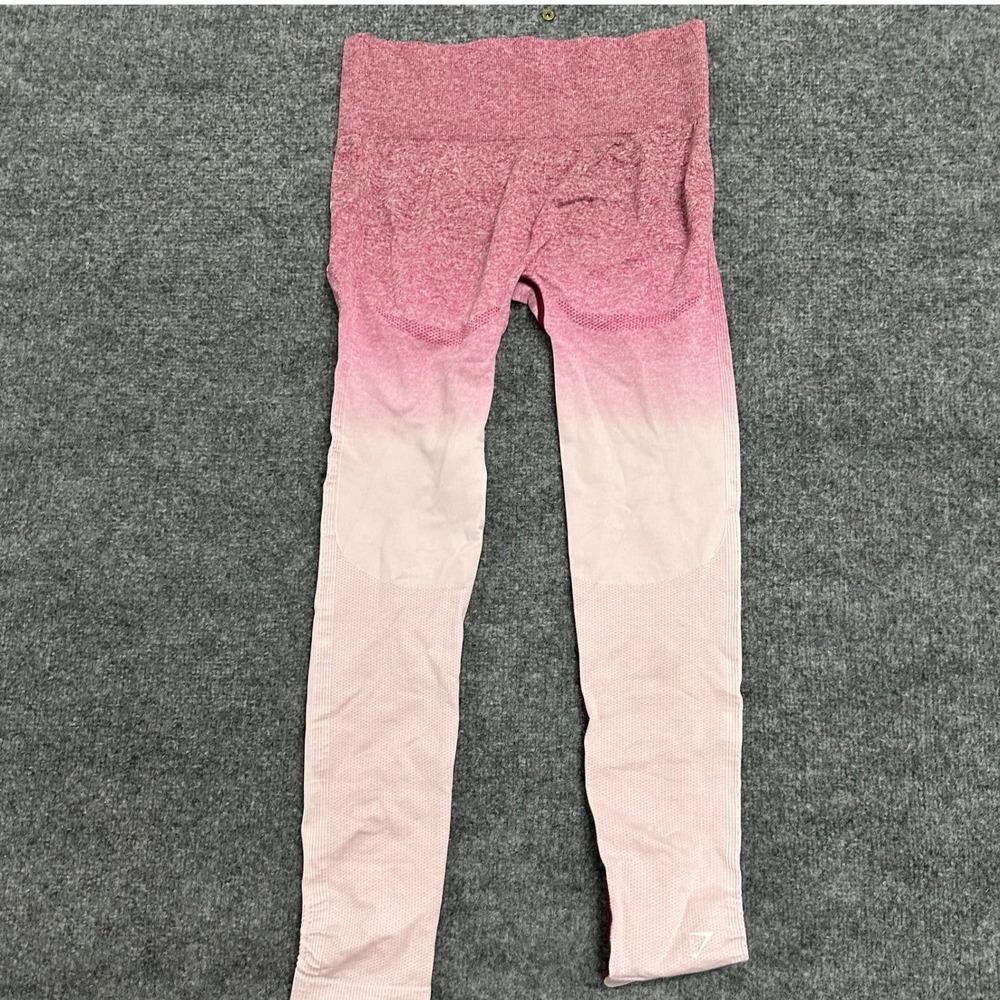 Gymshark Leggings Womens Size S Pink Ombre Seamless High Waisted Athletic Yoga